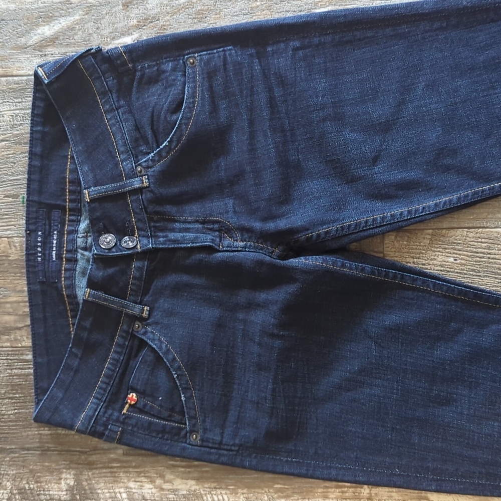 HUDSON"Rebel" Signature bootcut darkwash jeans #W170DHK sz 26x35.5L TALL euc - Picture 10 of 14